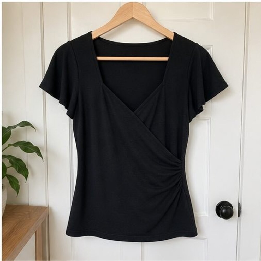 Black Wrap Blouse